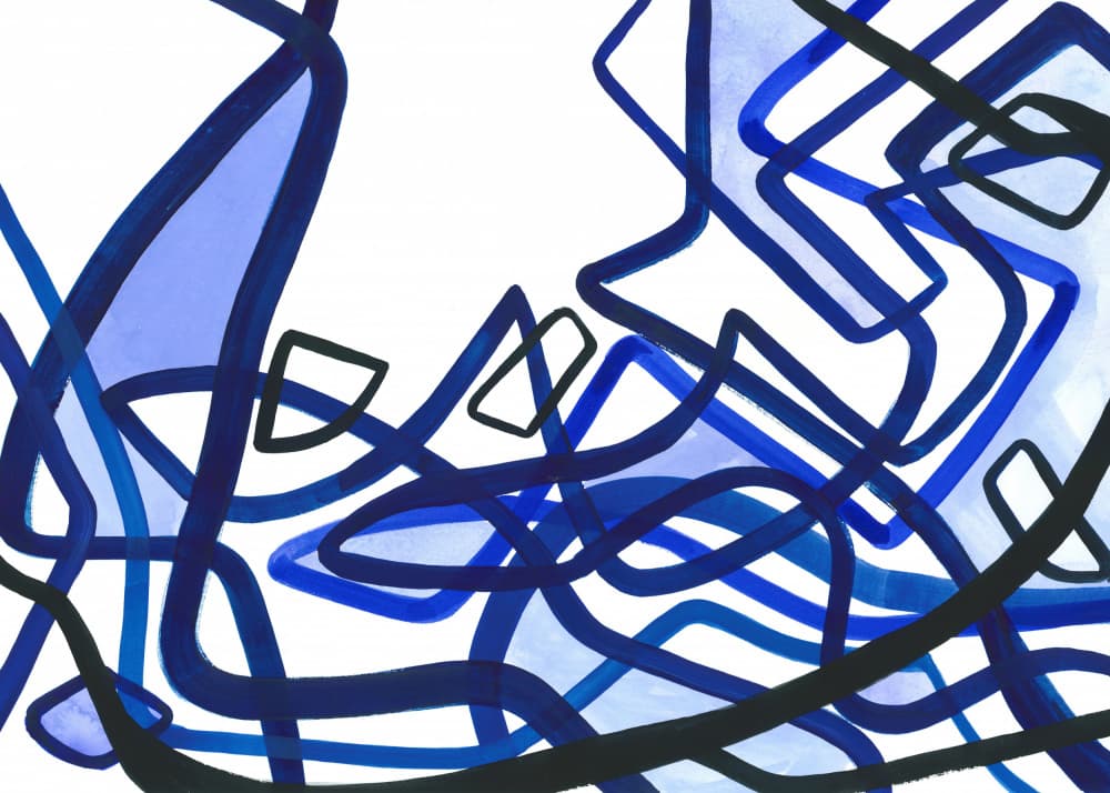 Composition In BlueLines by Isabelle Brent — canvas wall art