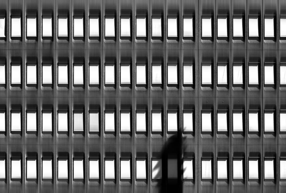 Shadow on the Grid by Hans-Wolfgang Hawerkamp — canvas wall art
