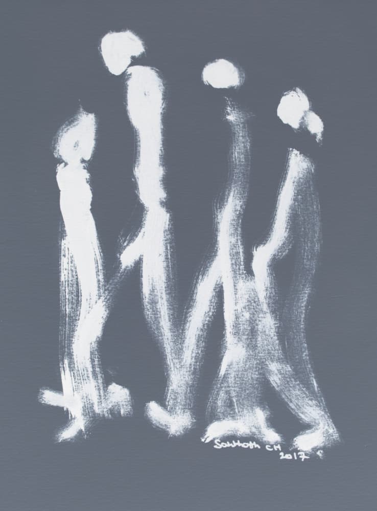 Abstract Walking Family by Santhosh ch — canvas wall art