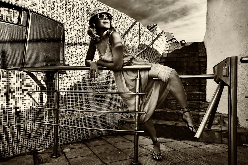 Elegant Woman Urban Path by Alexandr — canvas wall art