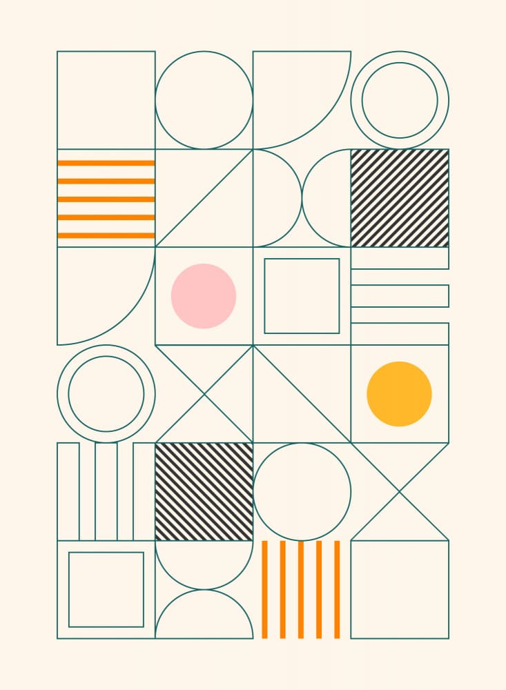 Colorful Geometric Grid by Artprink — canvas wall art