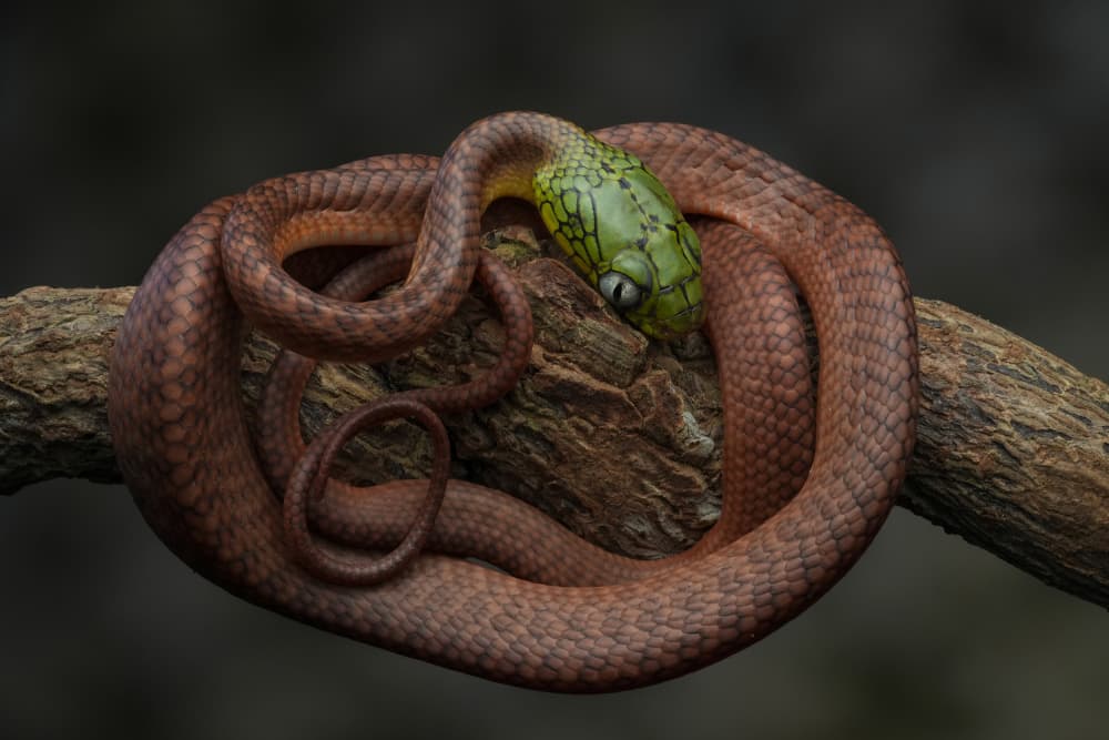Coiled Green Tree Snake by Phat Dao Tan — canvas wall art