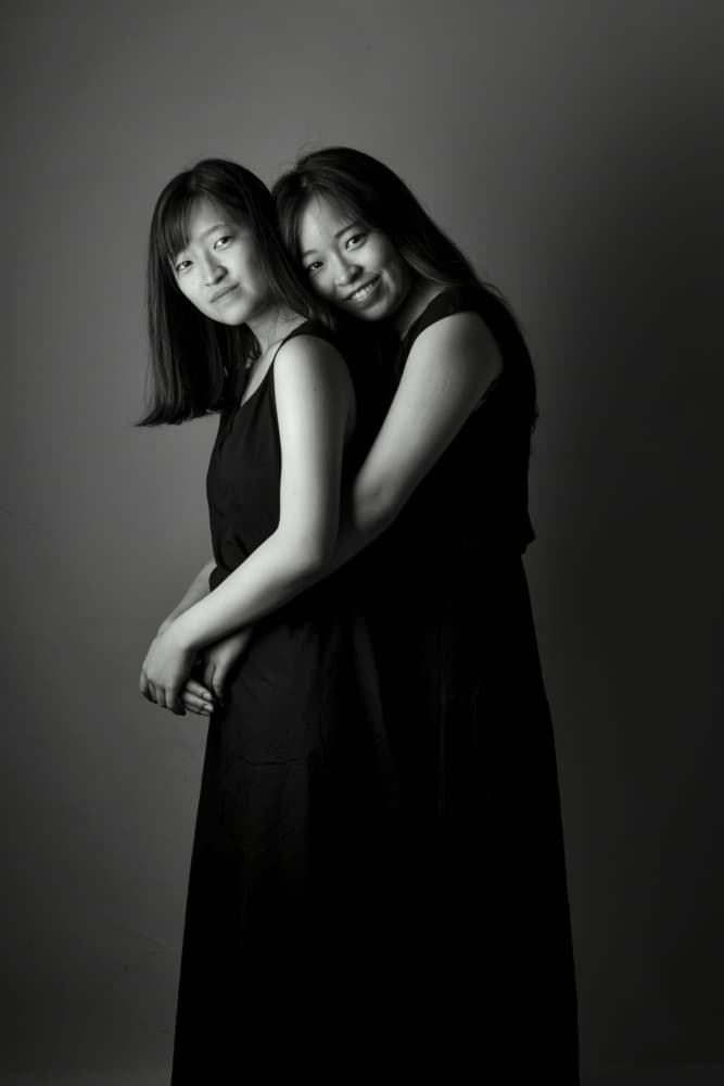 Sisters Embrace by Miharu † — canvas wall art
