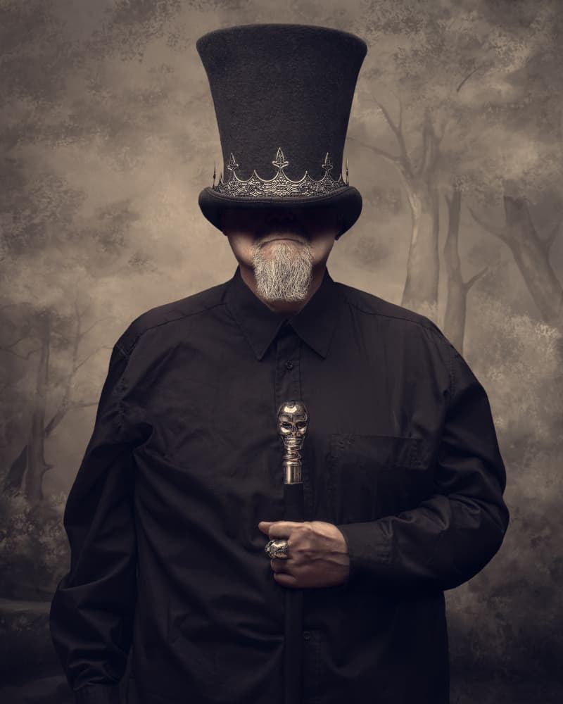 Mysterious Gentleman Top Hat by Petri Damstén — canvas wall art