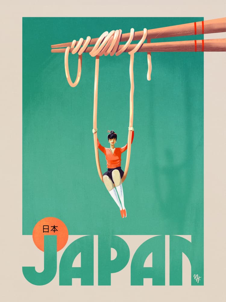 Japanese Noodle Swing by Mark Harrison — canvas wall art