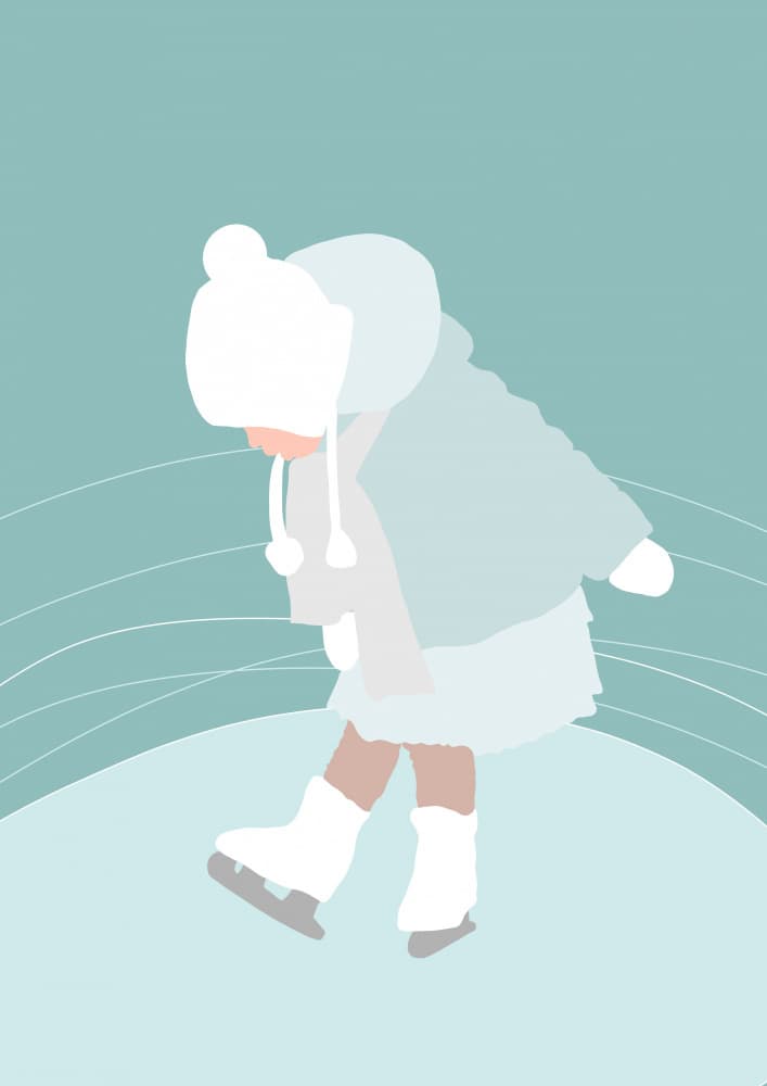 Little Girl Ice Skates by Tine Taler — canvas wall art