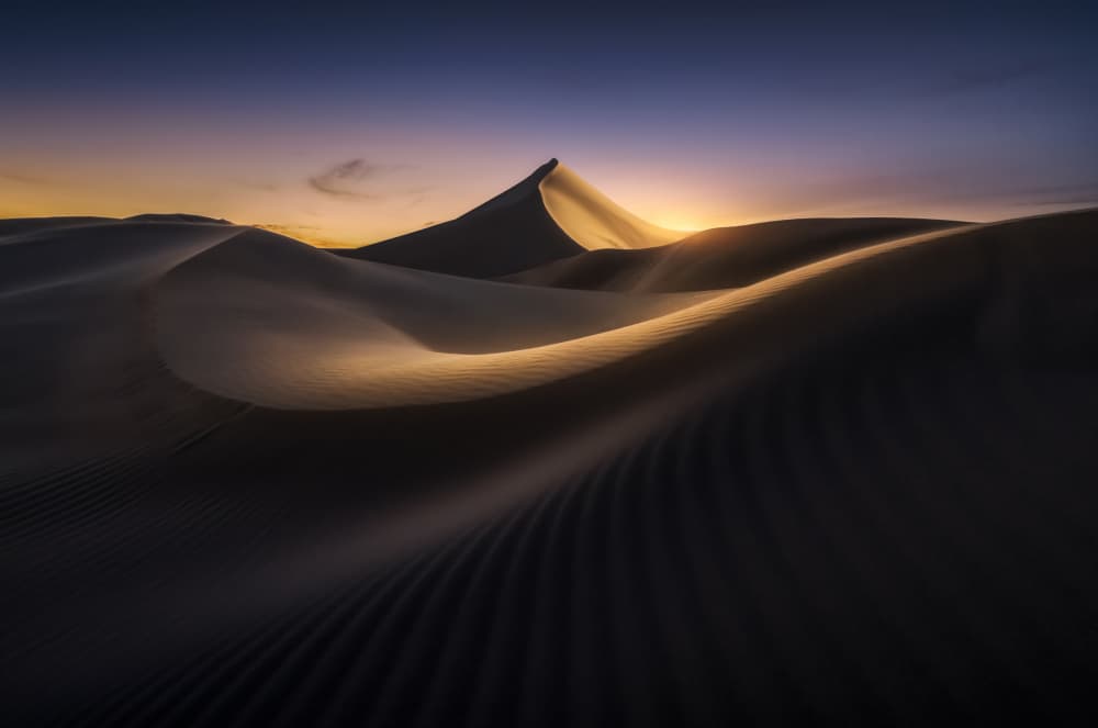 Golden Desert Dunes by NingYun Ye — canvas wall art