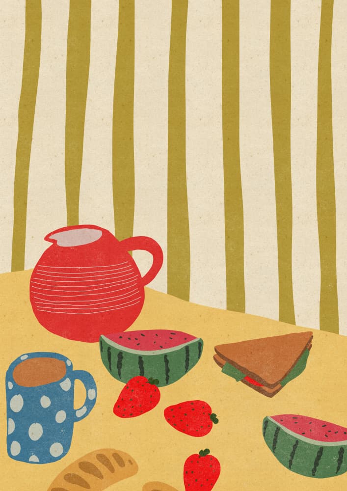 Summer Breakfast Table by Nicholas — canvas wall art