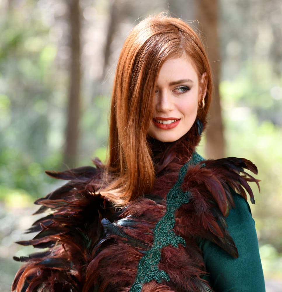 Redhead in Forest Feathers by Yoram GIL — canvas wall art
