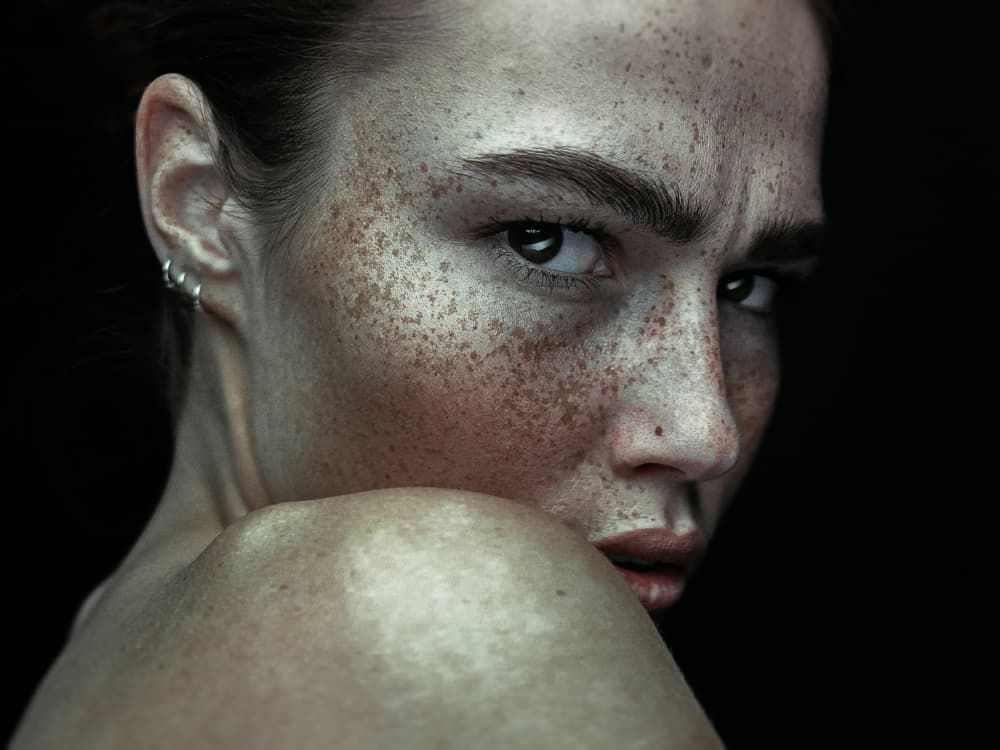 Intense Freckled Gaze by Martin Krystynek MQEP — canvas wall art
