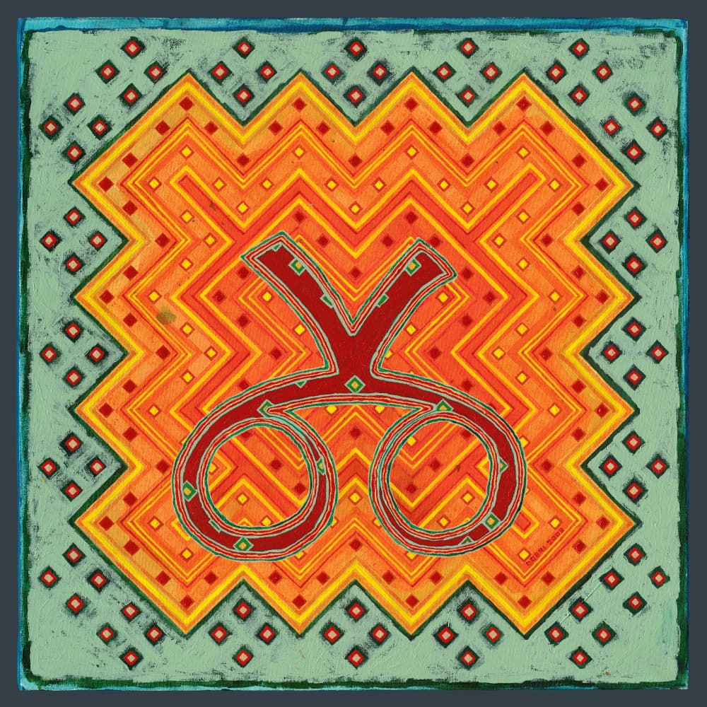 Vibrant Geometric Pattern Symbol by Dobri Gjurkov — canvas wall art