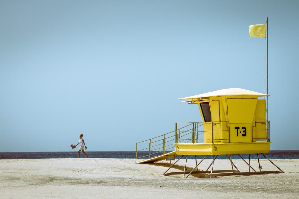 Yellow Beach Lifeguard by Dieter Reichelt — canvas wall art