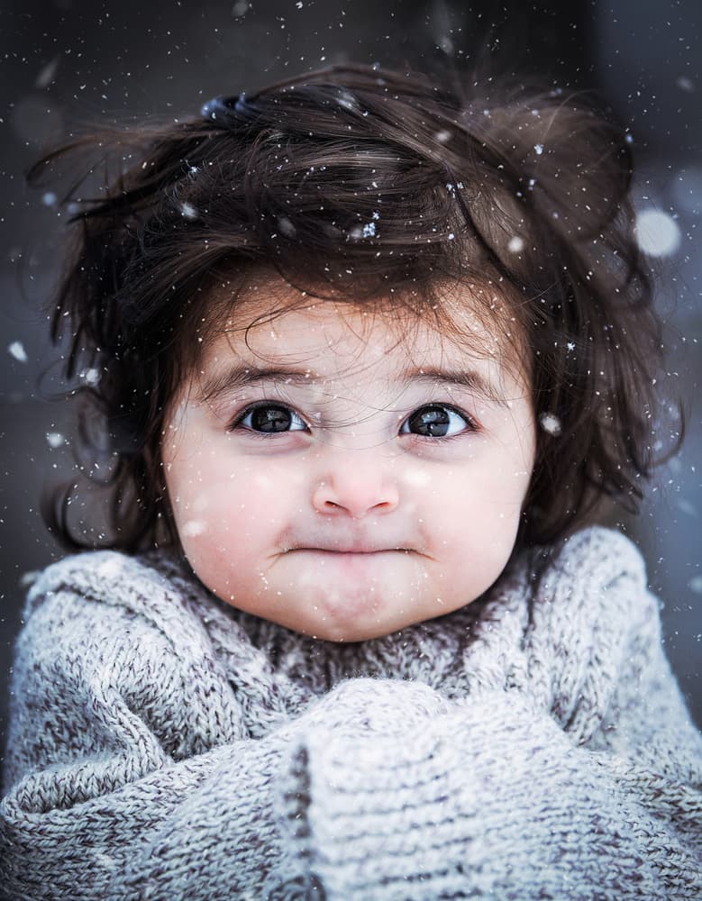 Sweet Snow Baby by Bess Hamiti — canvas wall art