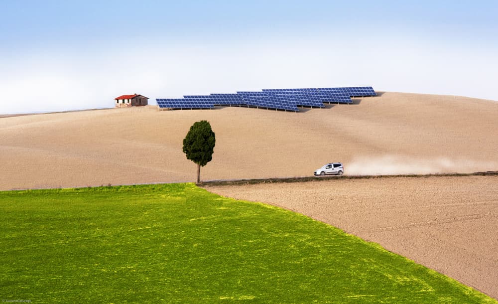 Rolling Hills and Solar Panels by Luciano Caturegli — canvas wall art