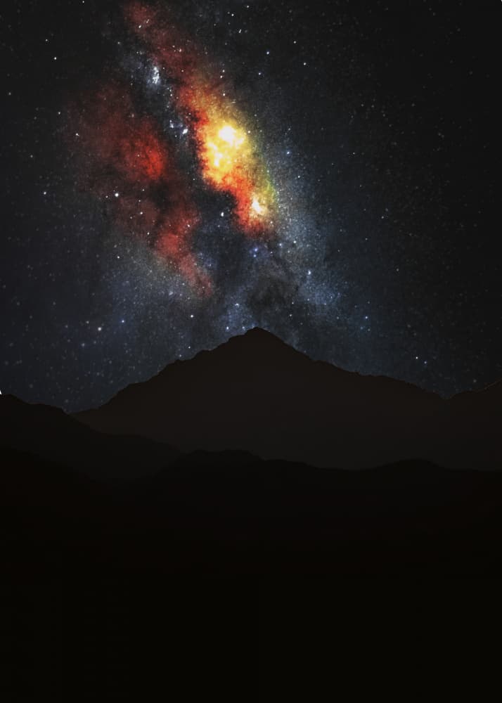 Vibrant Cosmic Mountains by Ariz Rab — canvas wall art