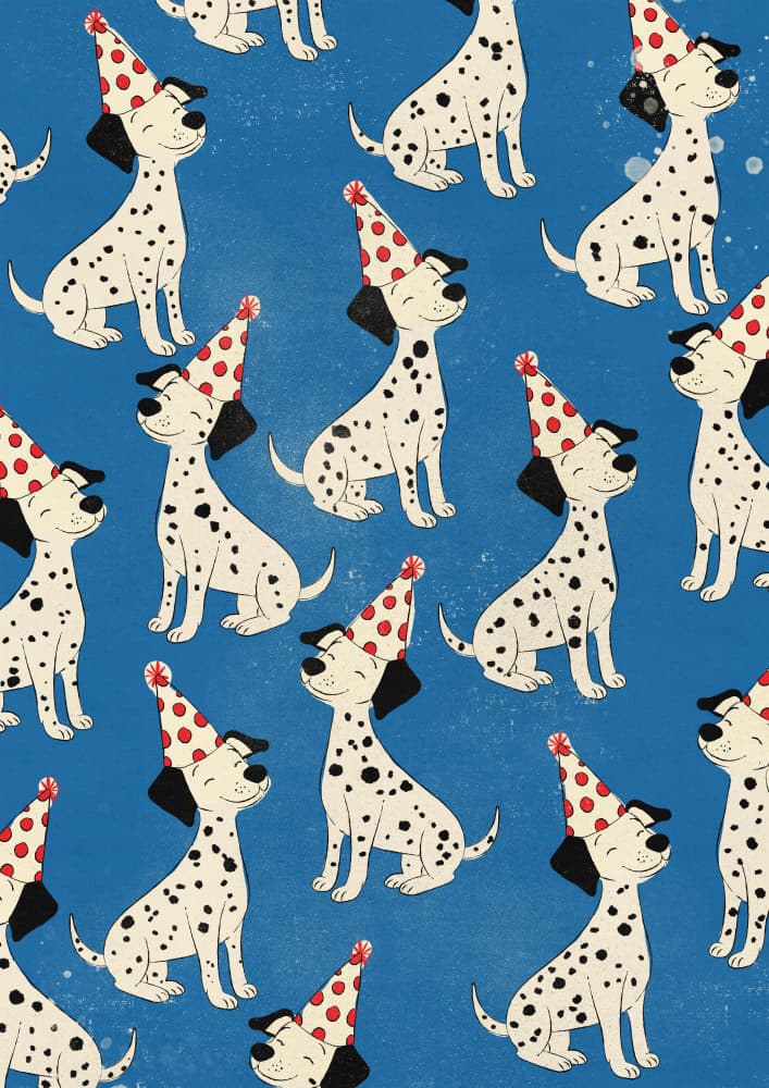 Happy Dalmatian Pattern by Nicholas — canvas wall art