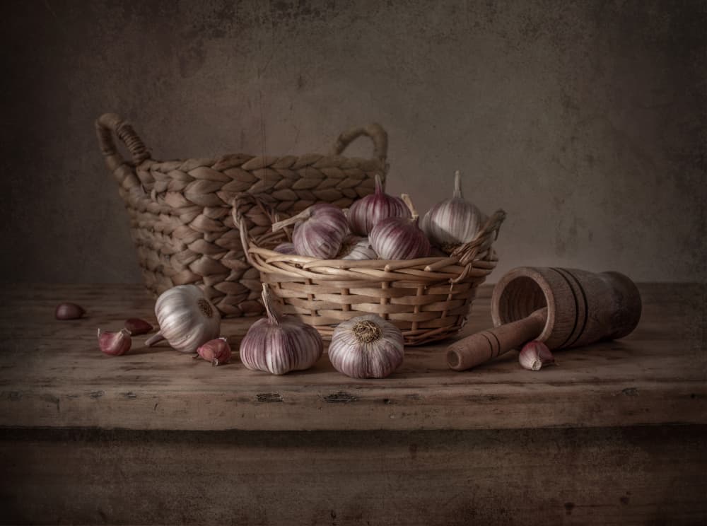 Rustic Garlic Still Life by Margareth Perfoncio — canvas wall art