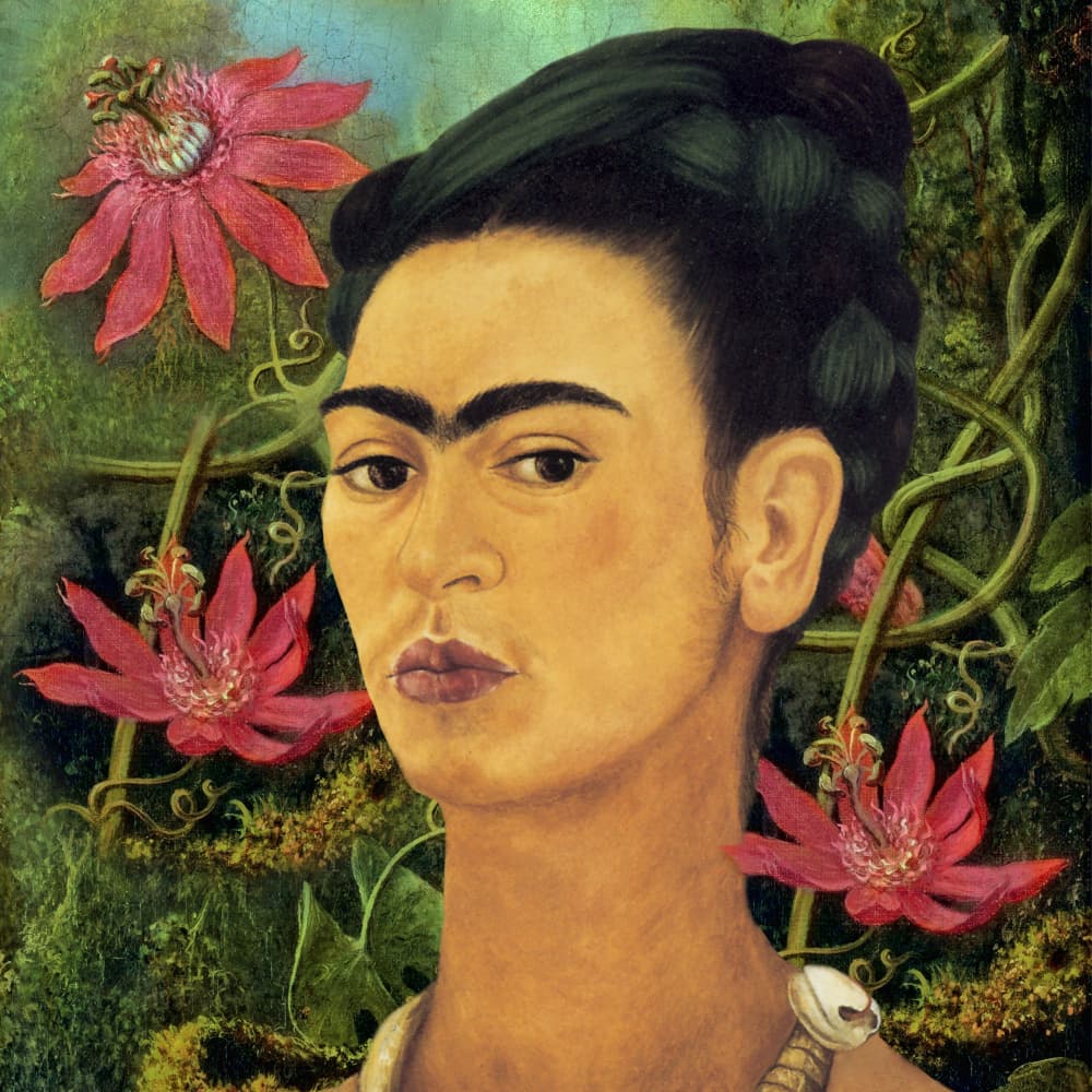 Intense Floral Self Portrait by Marja van den Hurk — canvas wall art