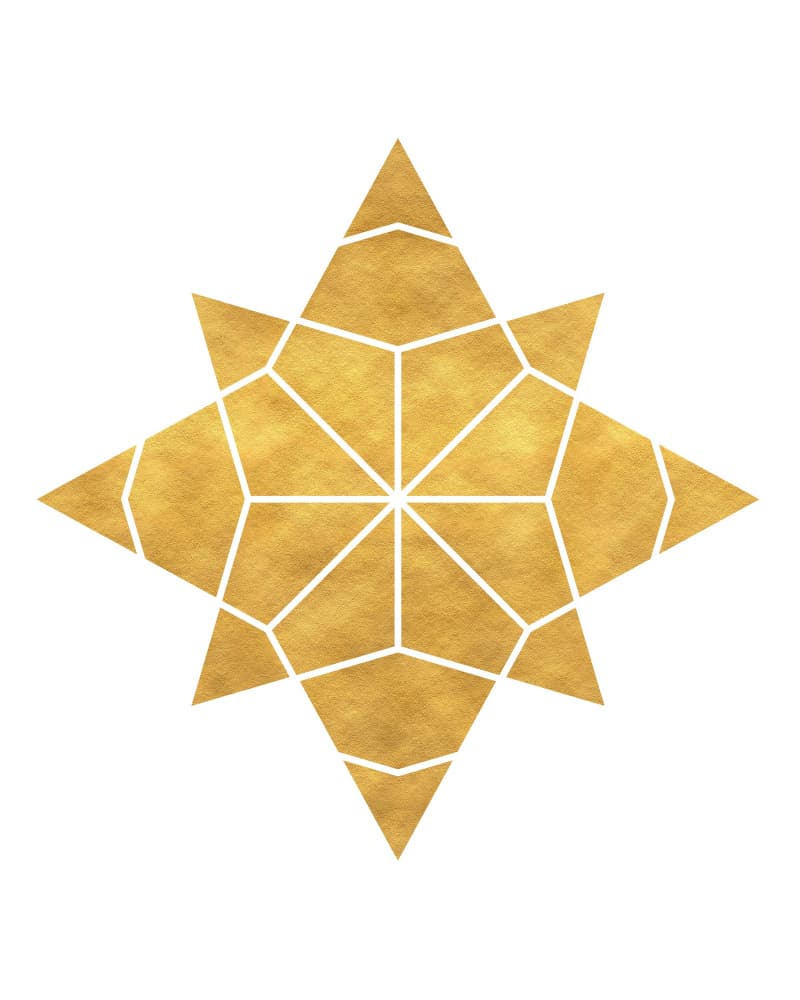 Golden Geometric Star by Emiliano Deificus — canvas wall art