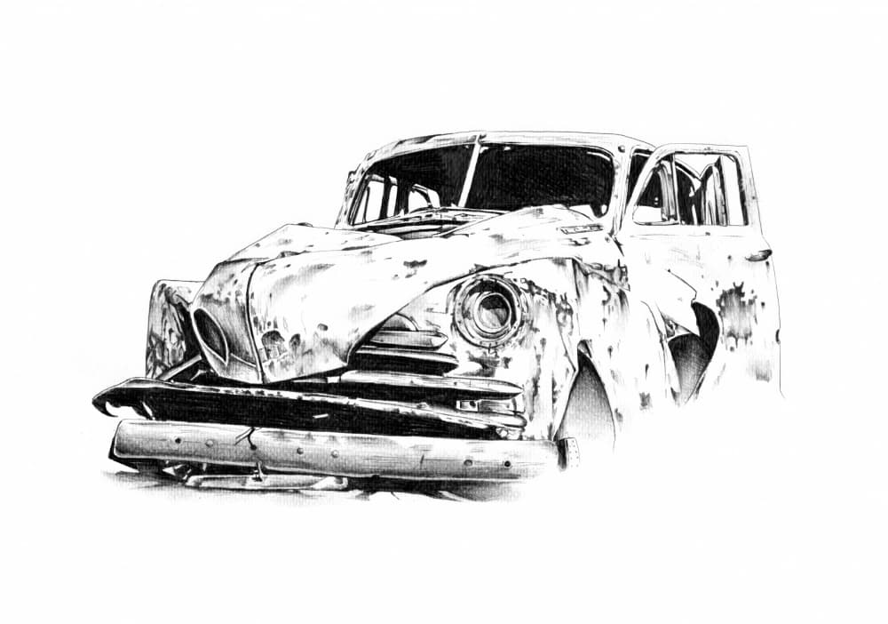 Abandoned Classic Car by Kulik — canvas wall art