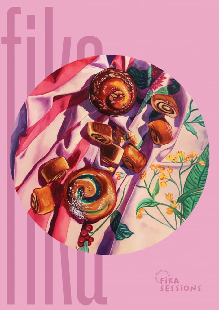 Delicious Fika Pastries by Anna Zdanowicz — canvas wall art
