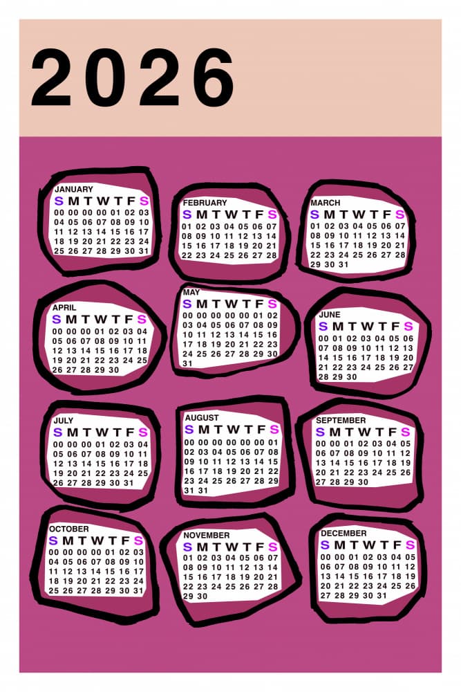 2026 Calendar by casa cartissi — canvas wall art