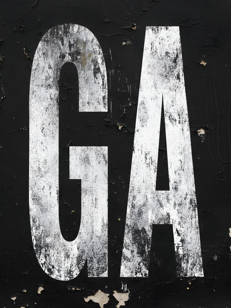 Distressed GA Letters by HUGO — canvas wall art