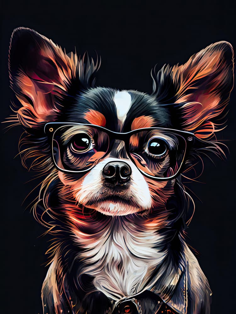 Dog hipster 3 by Justyna Jaszke — canvas wall art