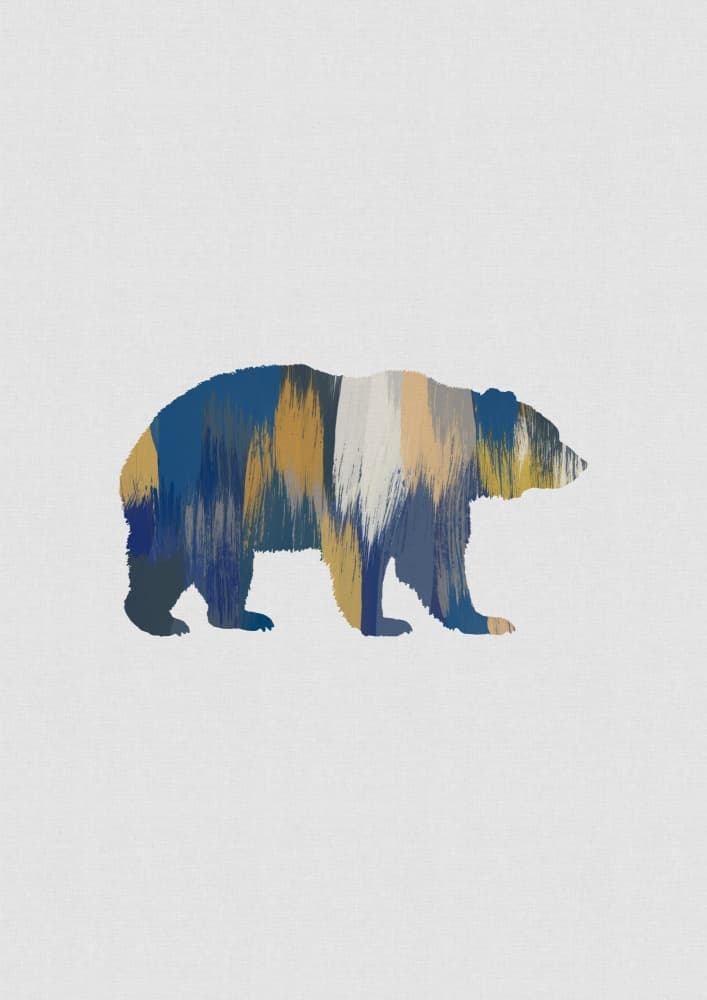 Colorful Walking Bear by Orara Studio — canvas wall art