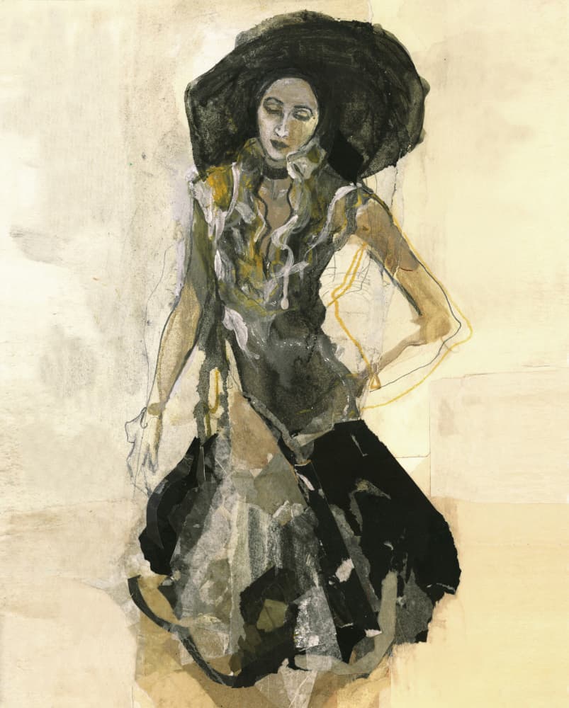 Elegant Woman Hat by Ute Rathmann — canvas wall art