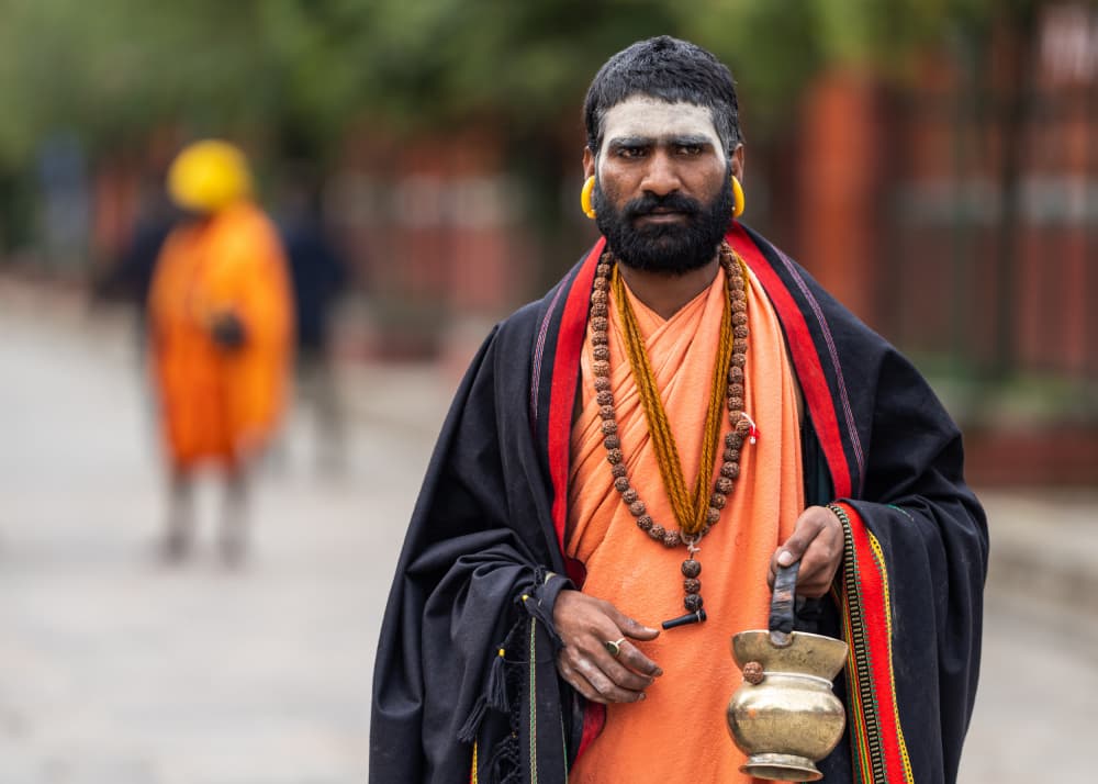 Indian Sadhu Portrait by HIRAK BHATTACHARJEE — canvas wall art