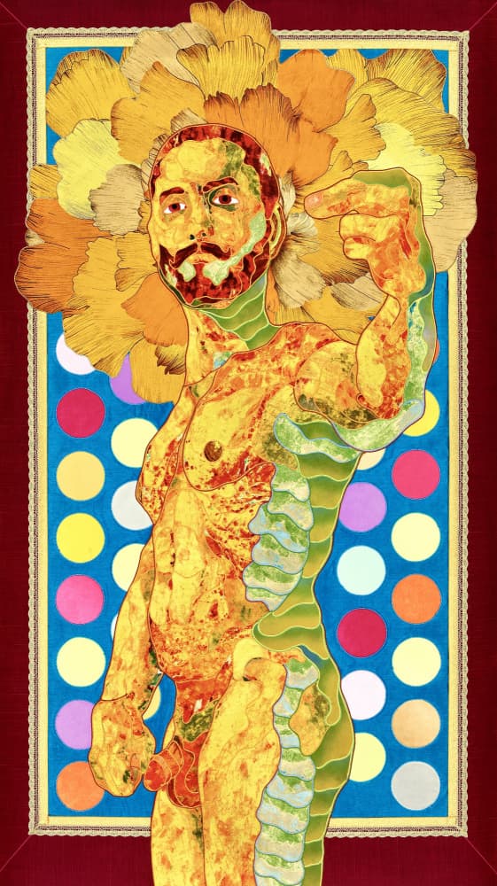 Vibrant Floral Man by Kostyantin Malginov — canvas wall art