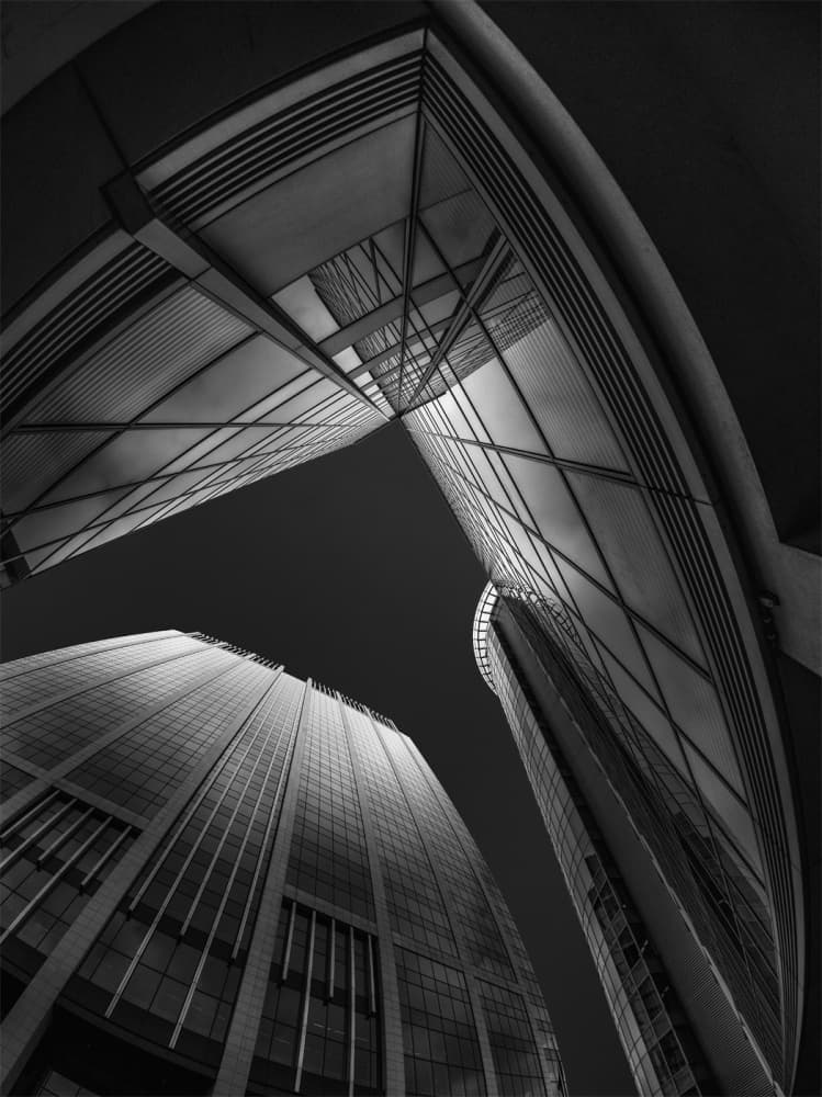 Dramatic Skyscraper View by Jef Van den Houte — canvas wall art