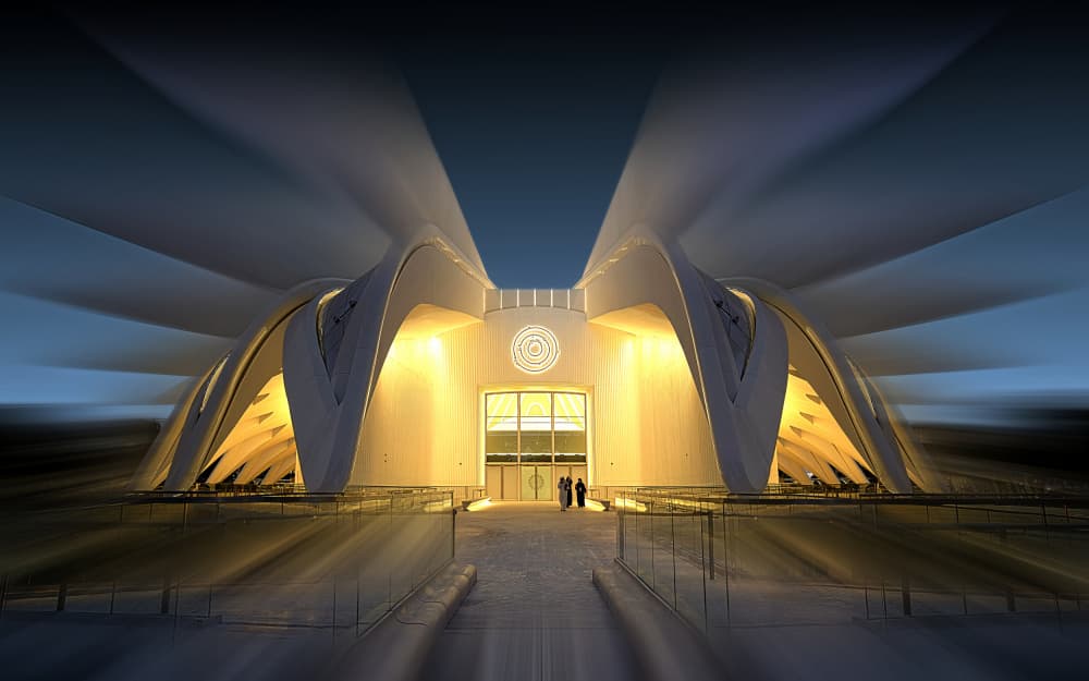 Illuminated Spiritual Architecture by Erhard Batzdorf — canvas wall art