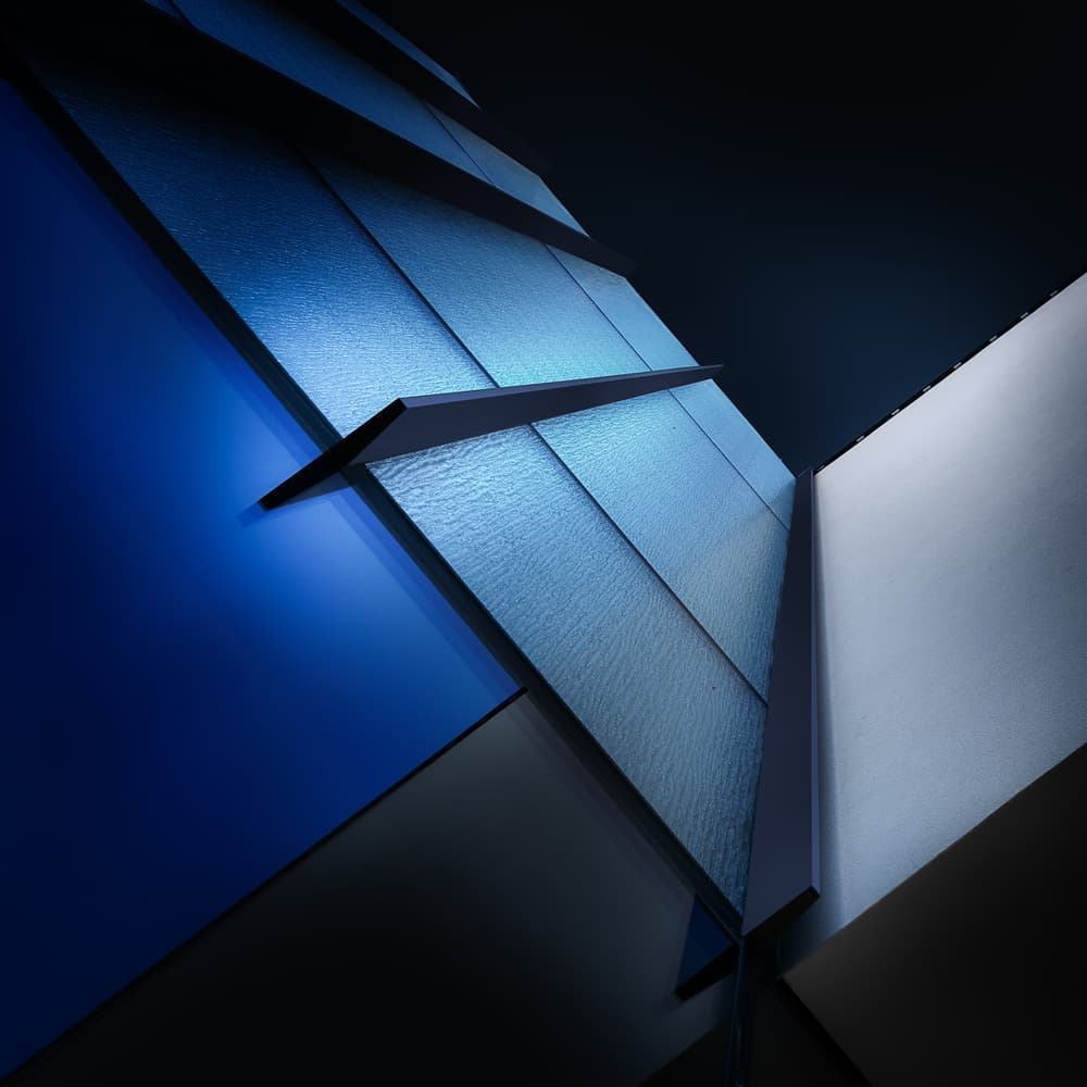 Blue Geometric Architecture by Marc Huybrighs — canvas wall art