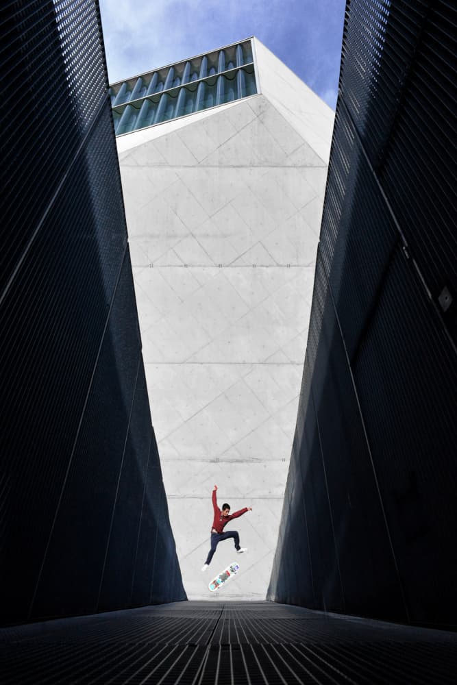 Skater Urban Architecture by Jorge Pimenta — canvas wall art