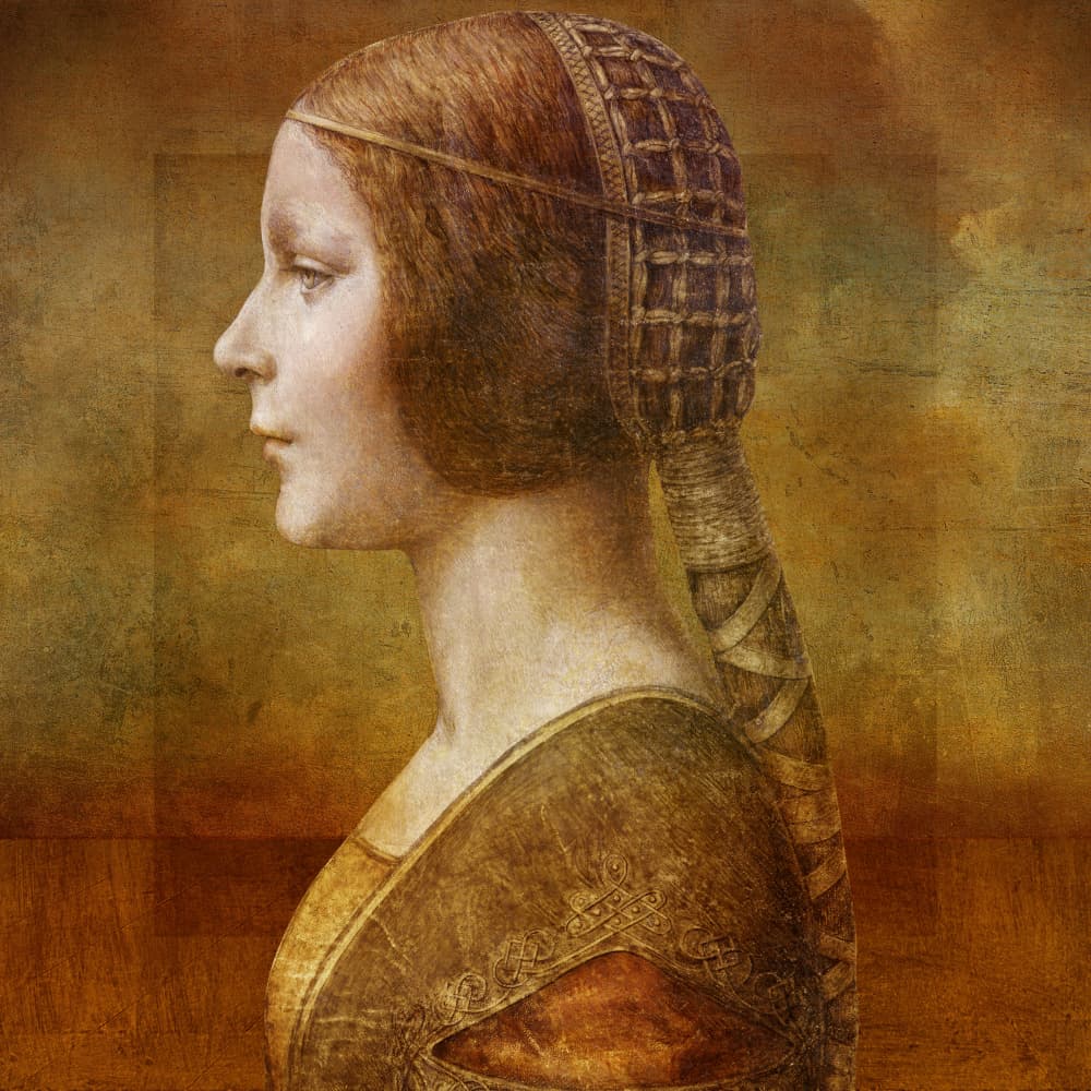 Renaissance Woman Profile by Marja van den Hurk — canvas wall art