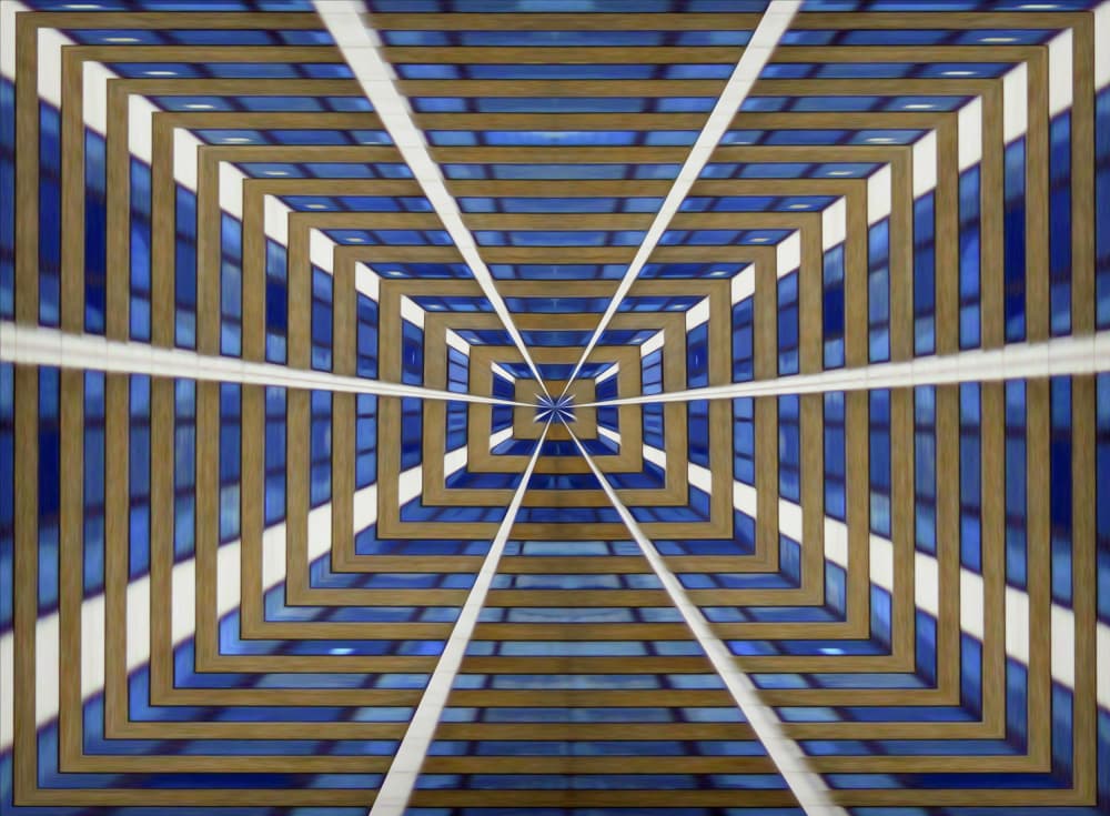 Blue Geometric Tunnel by Francesca Ferrari — canvas wall art