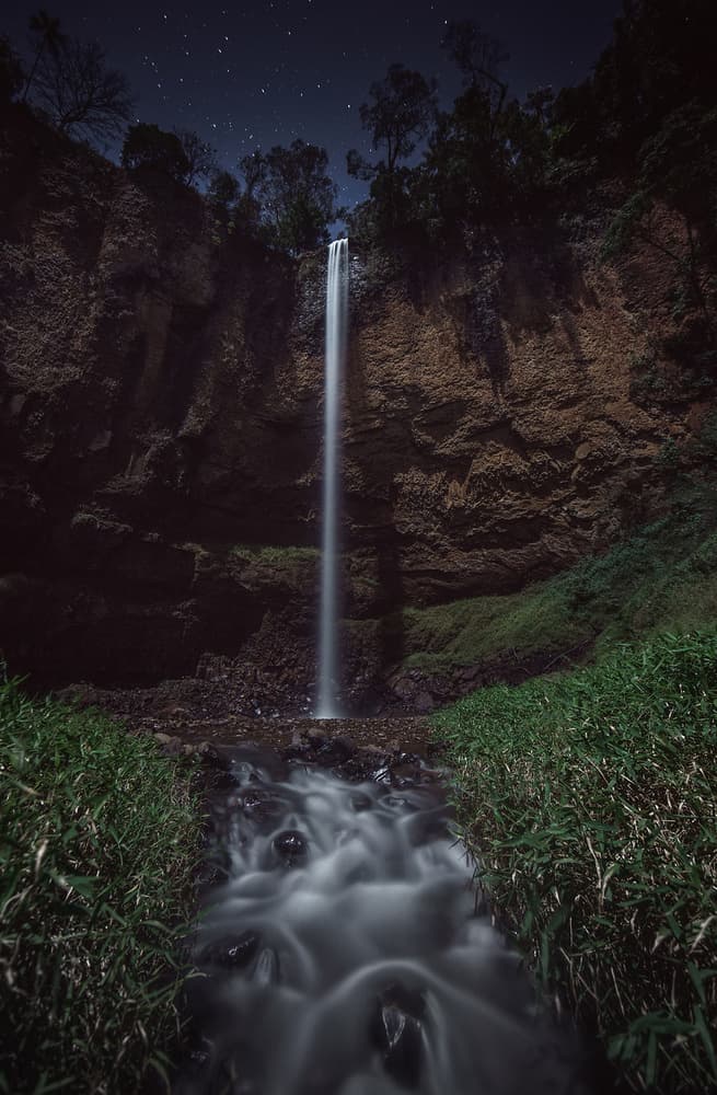 Starry Night Waterfall by Adhemar Duro — canvas wall art