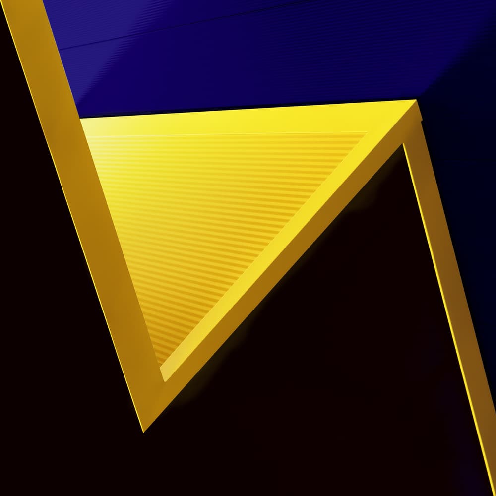 Dynamic Yellow Blue Abstract by Marc Huybrighs — canvas wall art