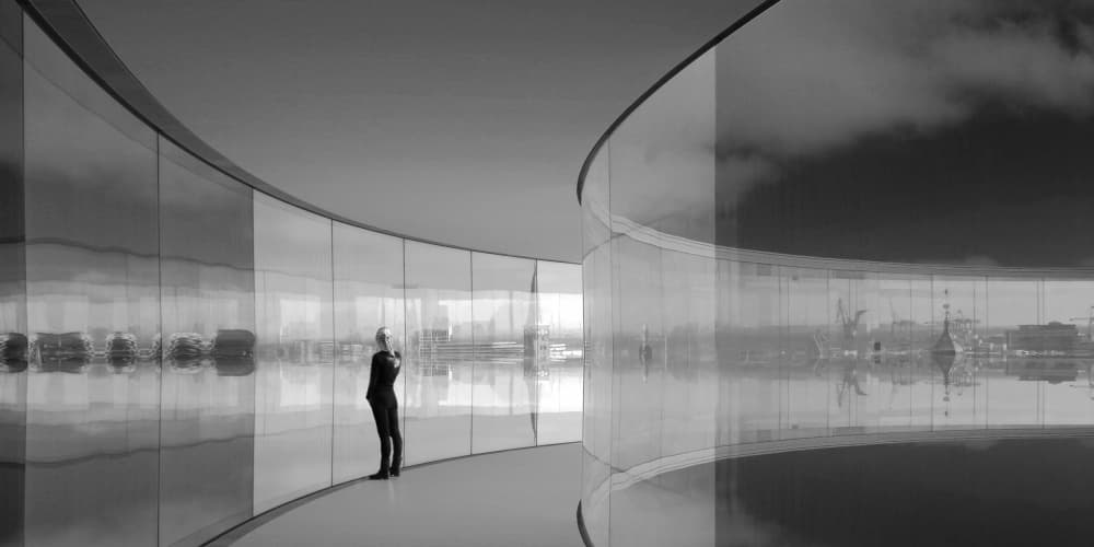 Modern Glass Reflections by Leif Løndal — canvas wall art