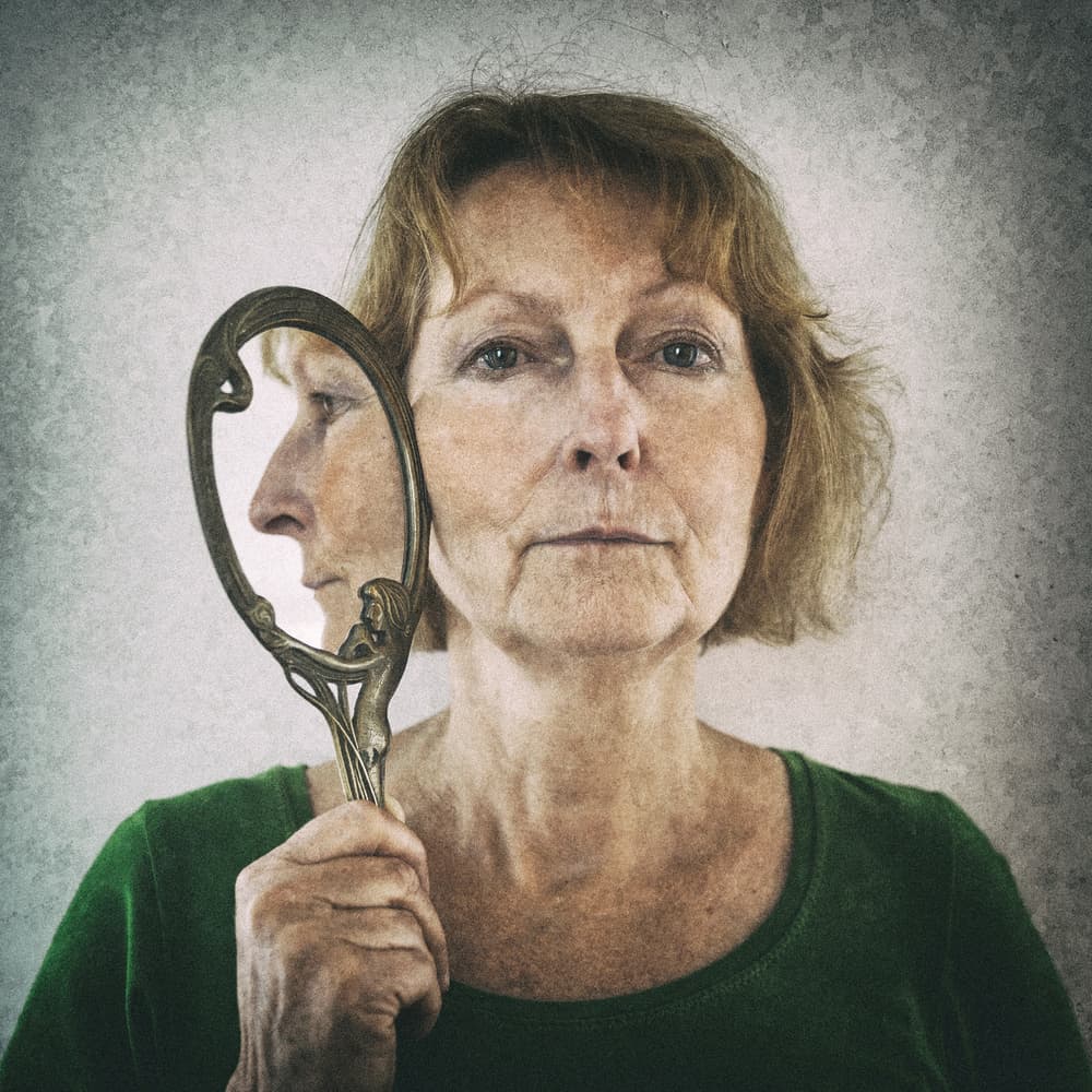 Aging Self Reflection by Roswitha Schleicher-Schwarz — canvas wall art