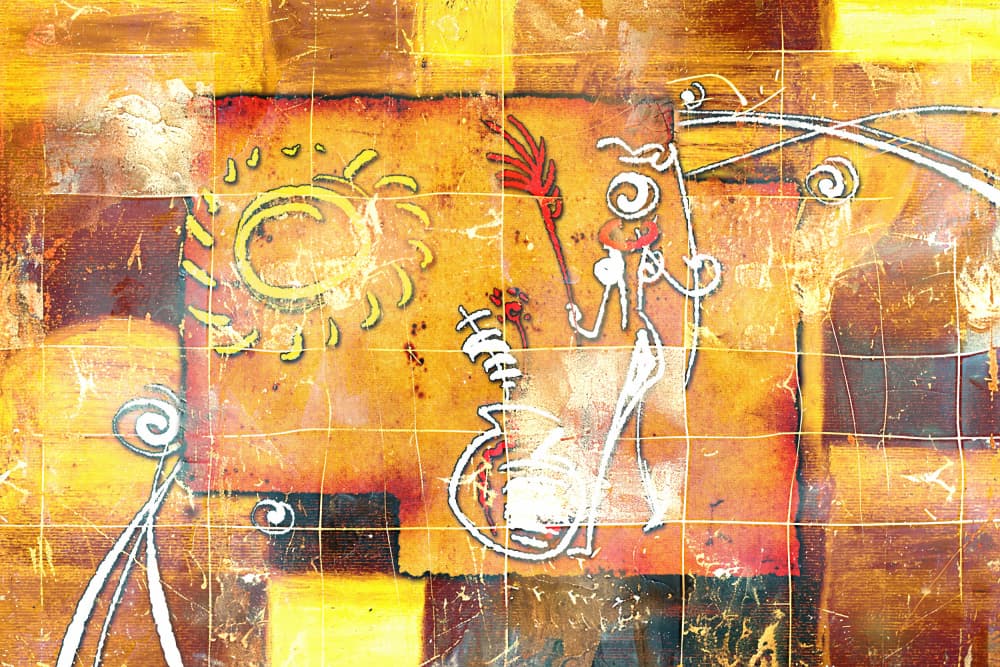 Ancient Tribal Sun by Rafal Kulik — canvas wall art
