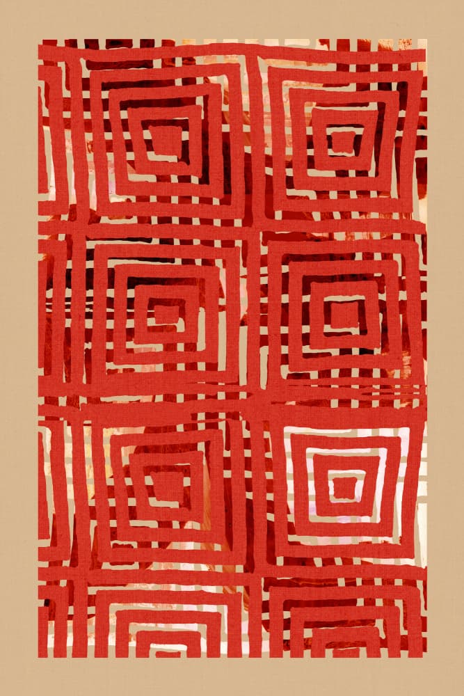 Abstract Red Squares by cartissi — canvas wall art