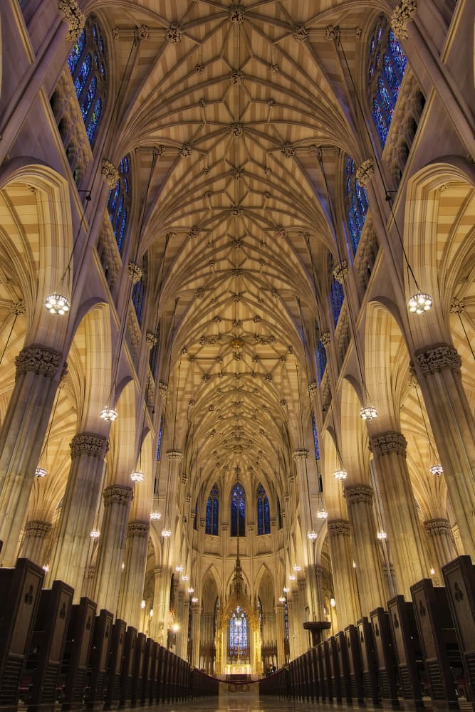 Gothic Cathedral Interior by Bartolome Lopez — canvas wall art