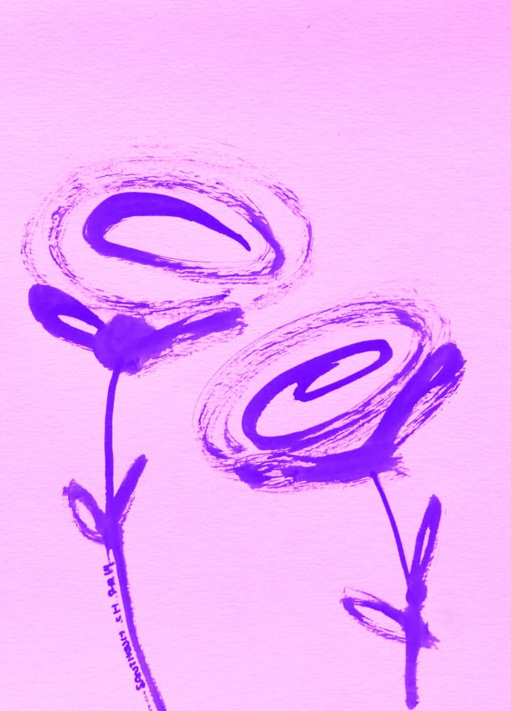 Whimsical Purple Flowers by Santhosh ch — canvas wall art