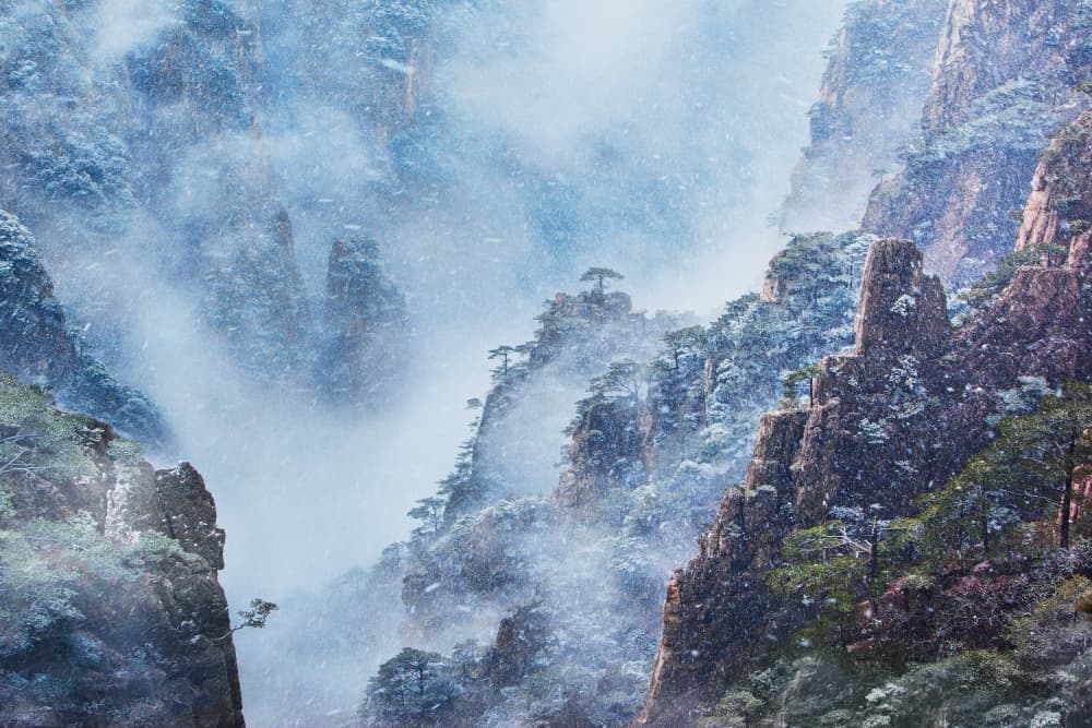 Snowy Mountain Mist by Yan Zhang — canvas wall art