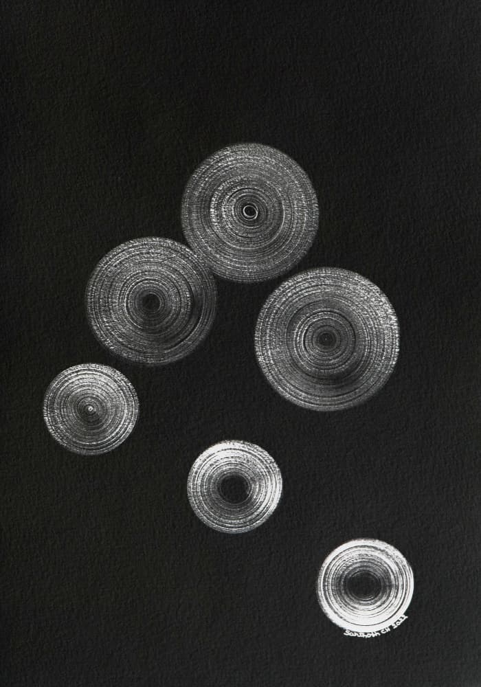 Abstract Silver Spirals by Santhosh ch — canvas wall art