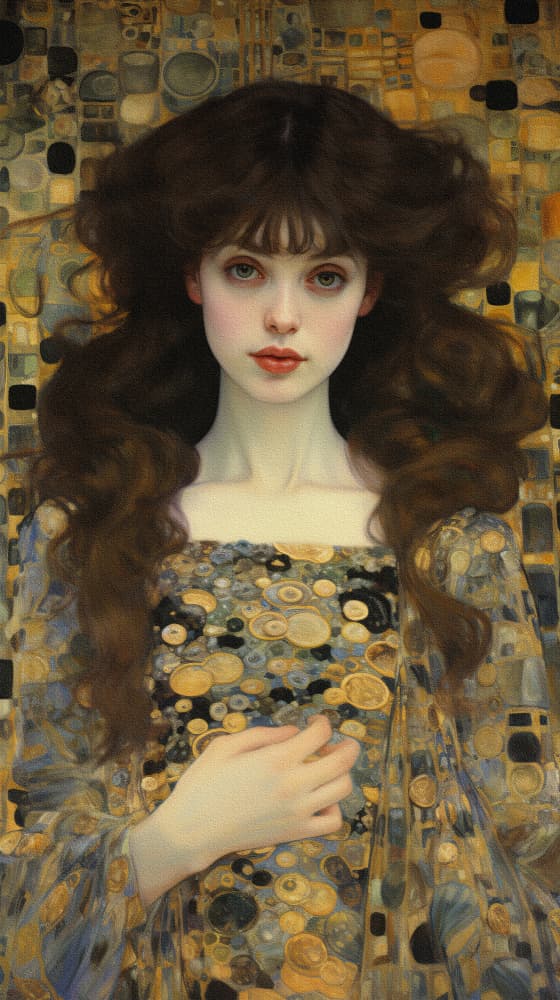 Golden Lady Portrait by Bilge Paksoylu — canvas wall art