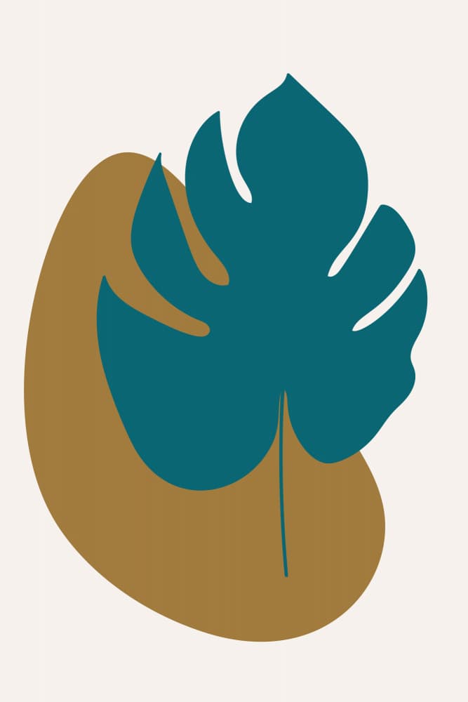 Monstera Teal Abstract by Dina Dankers — canvas wall art